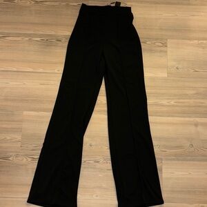 Elegant Black Women's High-Waisted Pants